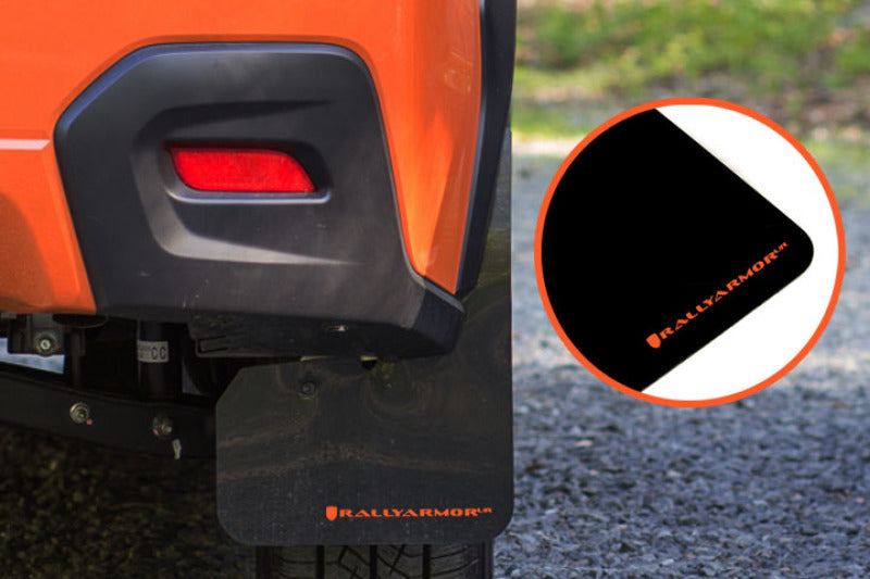 Rally Armor 13-17 Subaru Crosstrek XV Black Mud Flap w/Orange Logo