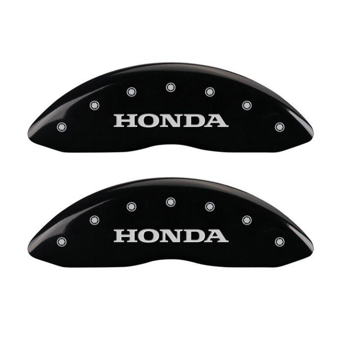 MGP 4 Caliper Covers Engraved Front Honda Engraved Rear Pilot/2015 Black finish silver ch