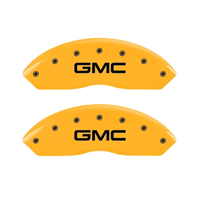 MGP 2 Caliper Covers Engraved Front GMC Yellow Finish Black Characters 1997 GMC Yukon