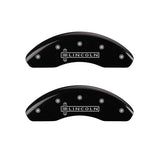 MGP 4 Caliper Covers Engraved Front Lincoln Engraved Rear Star logo Black finish silver ch