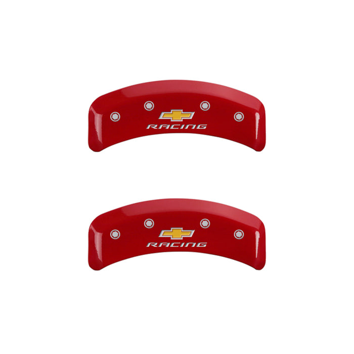 MGP 4 Caliper Covers Engraved F & R Chevy Racing Red Finish Silver Char 1988 Chevrolet Corvette