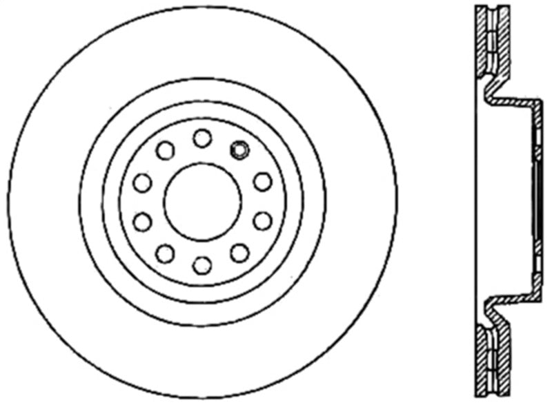 StopTech 06-18 Audi A3 SportStop Cryo Slotted & Drilled Front Left Rotor