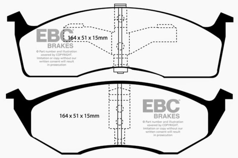 EBC 95-97 Chrysler Concorde 3.3 Redstuff Front Brake Pads