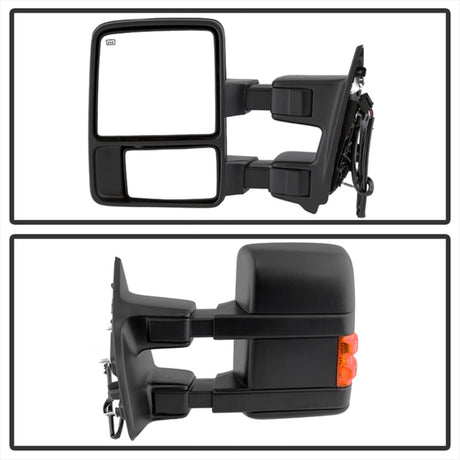 xTune Ford Superduty 08-15 L&R Extendable Power Heated Adjust Mirror Amber MIR-FDSD08S-PW-AM-SET