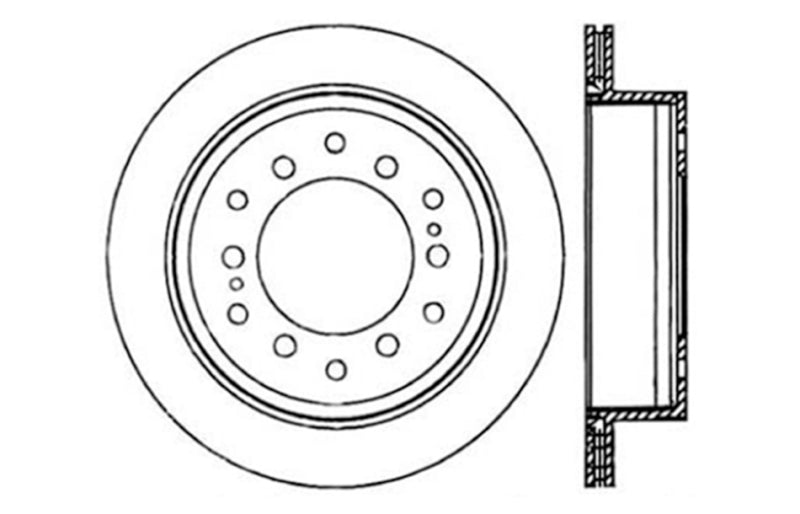 StopTech Power Slot 03-09 Toyota 4 Runner / 03-09 Lexus GX470 Drilled Left Rear Rotor