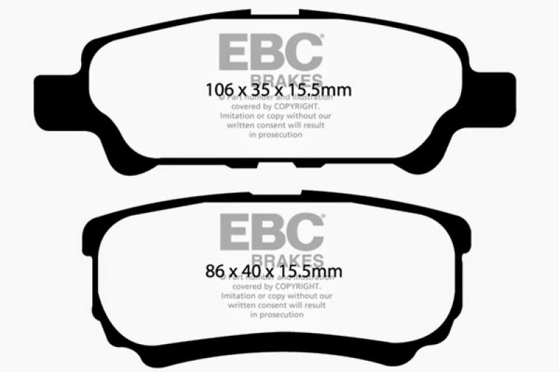 EBC 11-14 Chrysler 200 2.4 Yellowstuff Rear Brake Pads