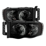 xTune Dodge Ram 1500 02-05 Amber Crystal Headlights HD-JH-DR02-AM-BSM