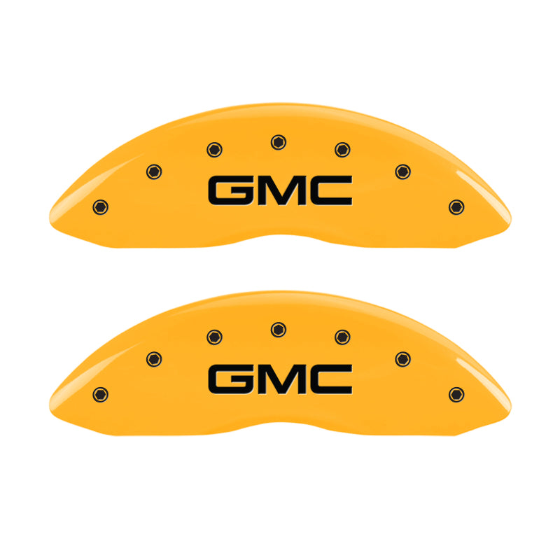 MGP 4 Caliper Covers Engraved Front & Rear Envoy Yellow Finish Black Char 2009 GMC Envoy