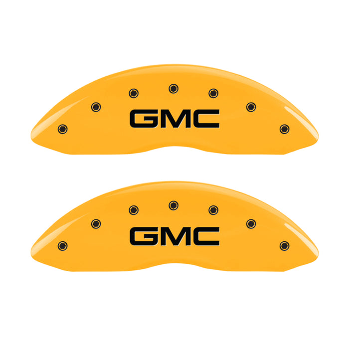 MGP 4 Caliper Covers Engraved Front & Rear GMC Yellow Finish Black Char 2005 GMC Envoy XL