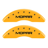 MGP 4 Caliper Covers Engraved Front & Rear Mopar Yellow Finish Black Char 2010 Dodge Ram 2500