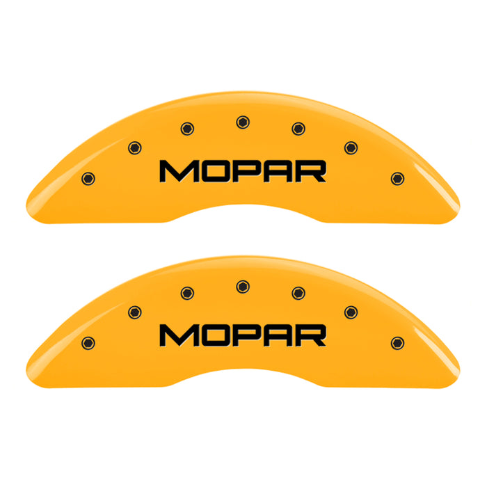 MGP 4 Caliper Covers Engraved Front & Rear Mopar Yellow Finish Black Char 2004 Chrysler Pacifica