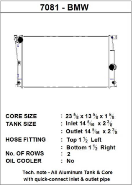 CSF BMW 2 Series (F22/F23) / BMW 3 Series (F30/F31/F34) / BMW 4 Series (F32/F33/F36) A/T Radiator