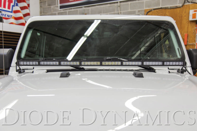 Diode Dynamics 18-21 Jeep JL Wrangler/Gladiator SS50 Hood LED Light Bar Kit - Amber Driving