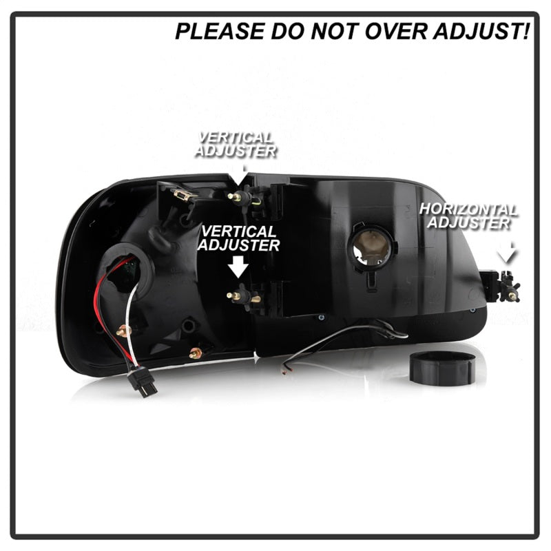 xTune Ford F150 97-03 Crystal Headlights w/ Clear LED Corners Smoke HD-ON-FF15097-LED-SET-SM