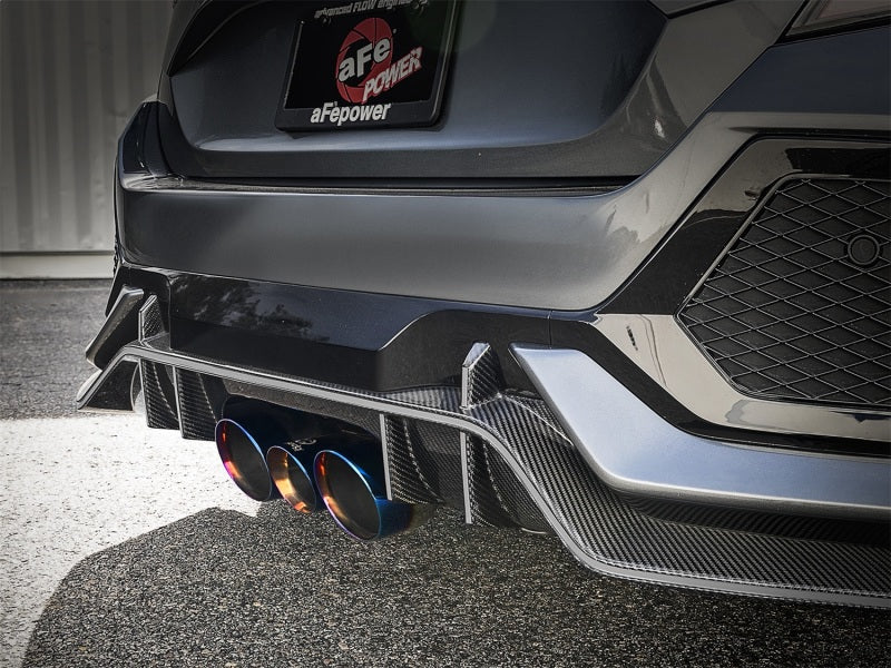 aFe Takeda 3in 304 SS Cat-Back Exhaust w/ Blue Flame Tips 2017+ Honda Civic Type R I4 2.0L (t)