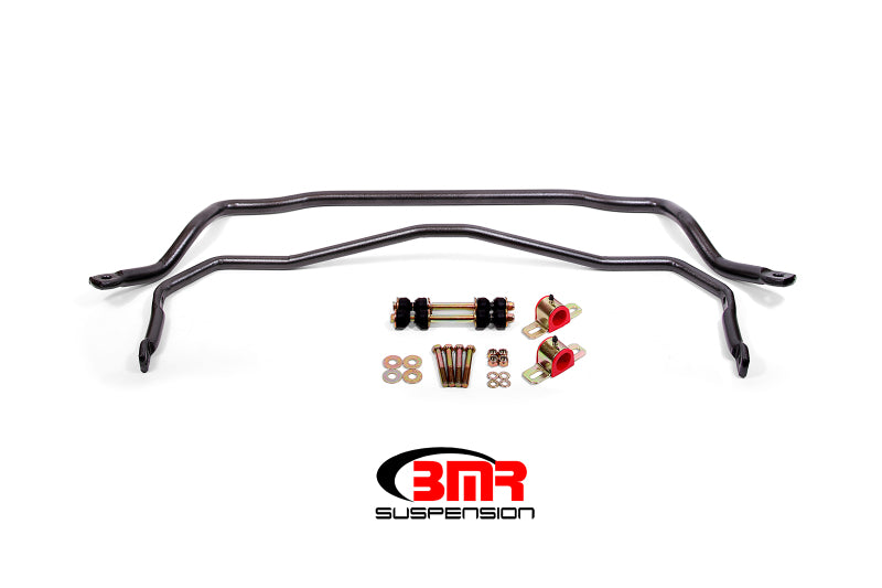 BMR 64-72 A-Body Front & Rear Sway Bar Kit w/ Bushings - Black Hammertone