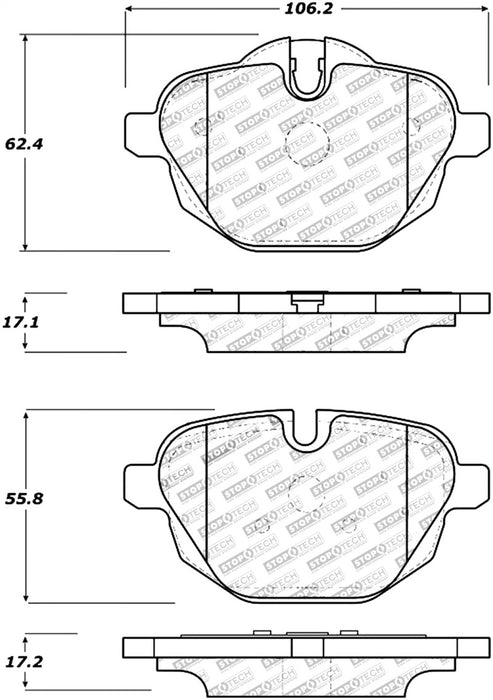 StopTech 11-17 BMW 5-Series / X3 Sport Performance Rear Brake Pads