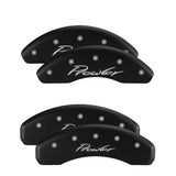 MGP 4 Caliper Covers Engraved Front & Rear Style 1/Chrysler Wing Black finish silver ch