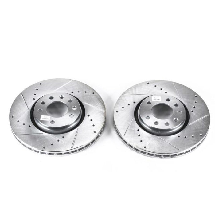 Power Stop 06-11 Saab 9-3 Front Evolution Drilled & Slotted Rotors - Pair