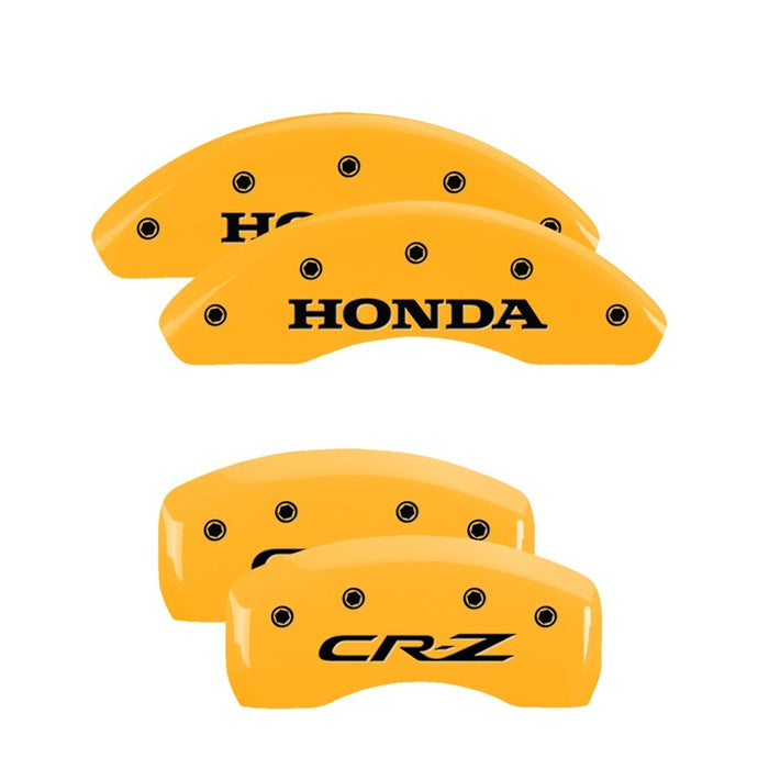 MGP 4 Caliper Covers Engraved Front Honda Engraved Rear Odyssey Yellow finish black ch