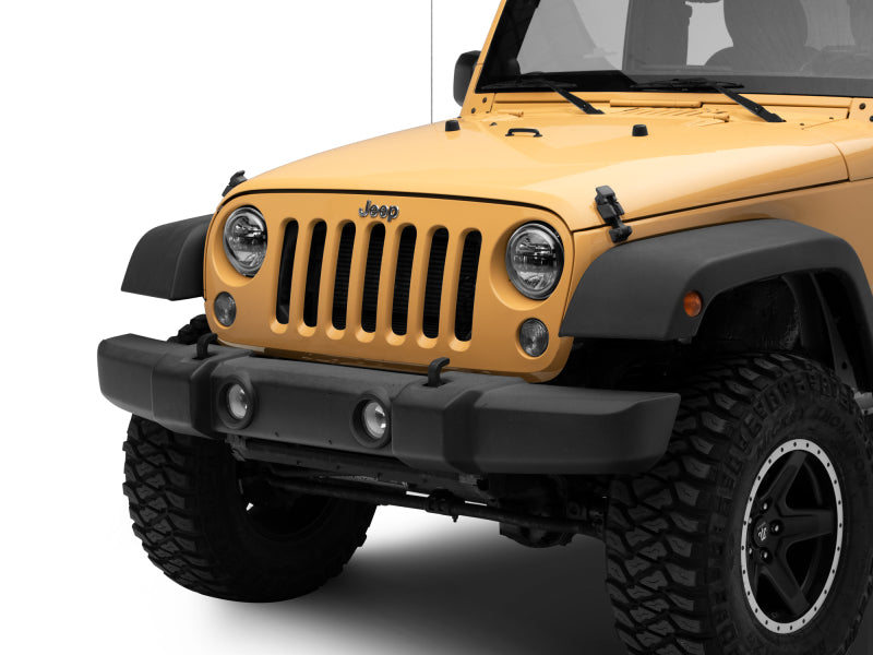 Raxiom 97-18 Jeep Wrangler TJ/JK Axial 7-Inch LED Headlights w/ DRL- Black Housing (Clear Lens)