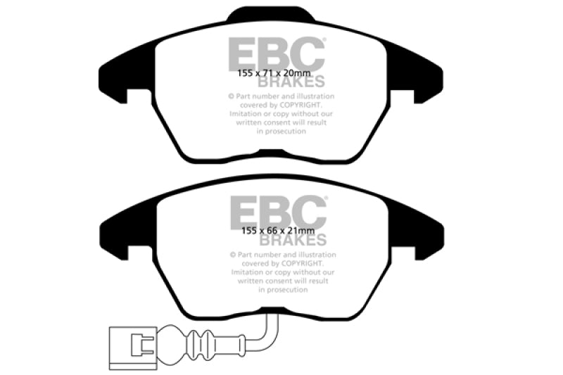 EBC 07-09 Audi TT 2.0 Turbo Ultimax2 Front Brake Pads