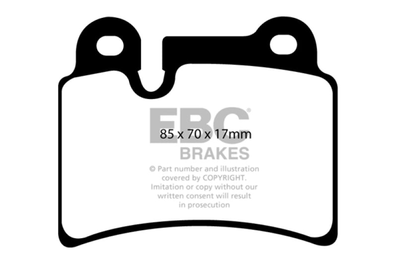 EBC 06-09 Volkswagen Touareg 3.6 (2 pin holes at top of backplate) Yellowstuff Rear Brake Pads