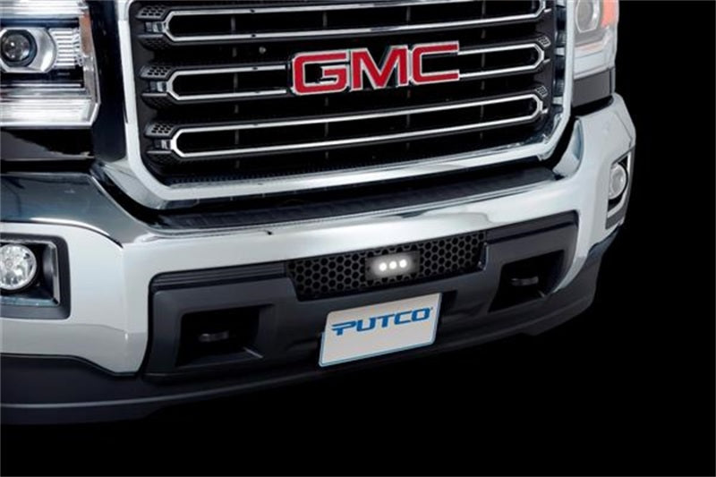 Putco 15-19 GMC Sierra HD SS Black Punch Bumper Grille Insert w/Flush 6in Luminix Lightbar