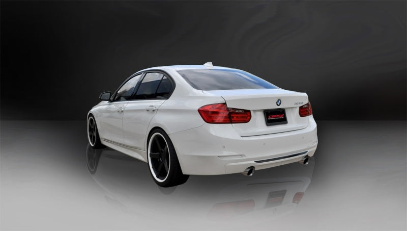 Corsa 12-14 BMW 335i Sedan RWD F30 3in Polished Touring Dual Rear Single 3.5in Tip Cat-Back Exhaust