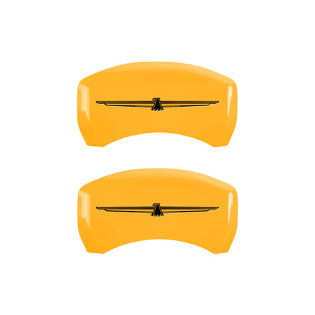 MGP 4 Caliper Covers Eng Fr No Bolts/TBird Rr No Bolts/TBird Yel Finish Blk Char 05 Ford Thunderbird