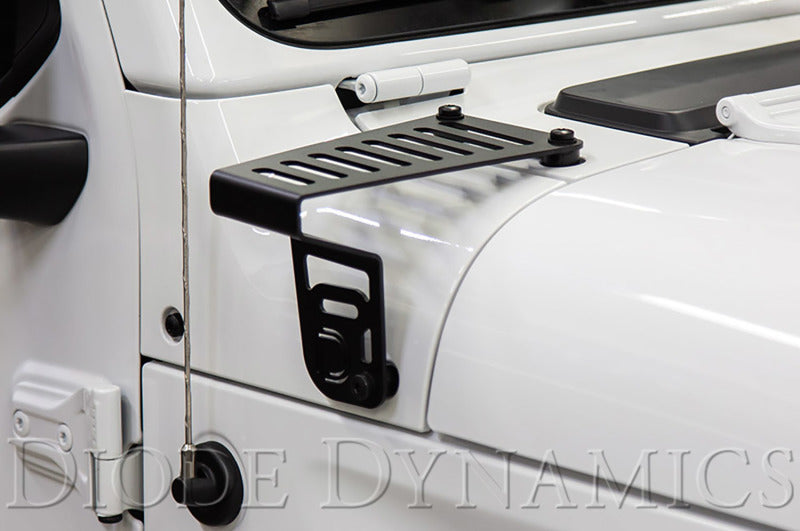 Diode Dynamics 18-21 Jeep JL Wrangler/Gladiator SS3 Cowl LED Bracket Kit - White Pro