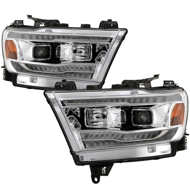 Spyder Dodge Ram 19-20 Halogen Model Projector Headlights Chrome PRO-YD-DR19HALSI-SEQ-C