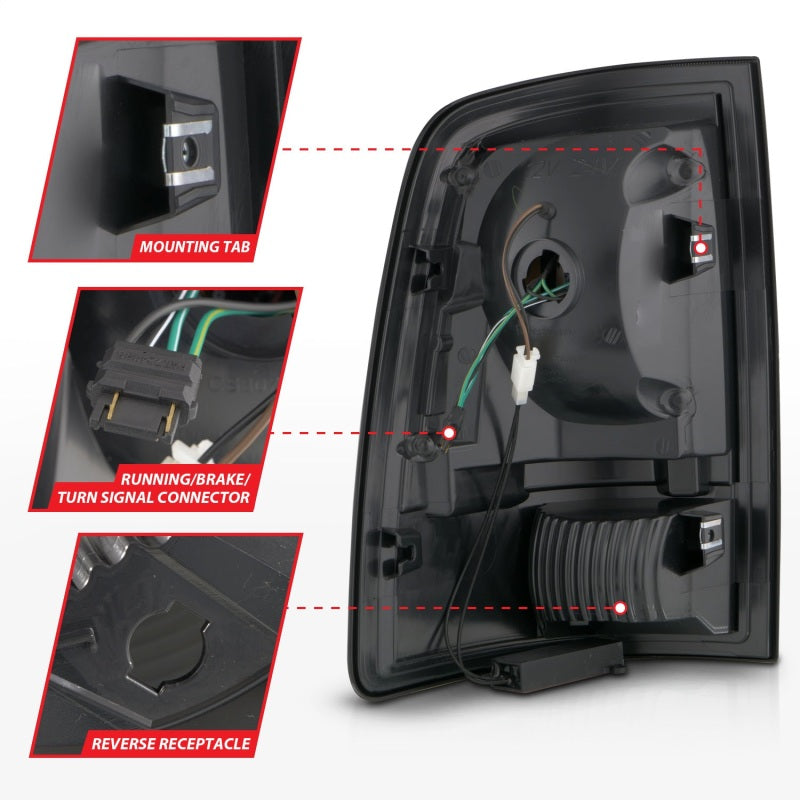 ANZO 09-18 Dodge Ram 1500 Full LED Taillights w/ Sequential Black Housing/Smoke Lens